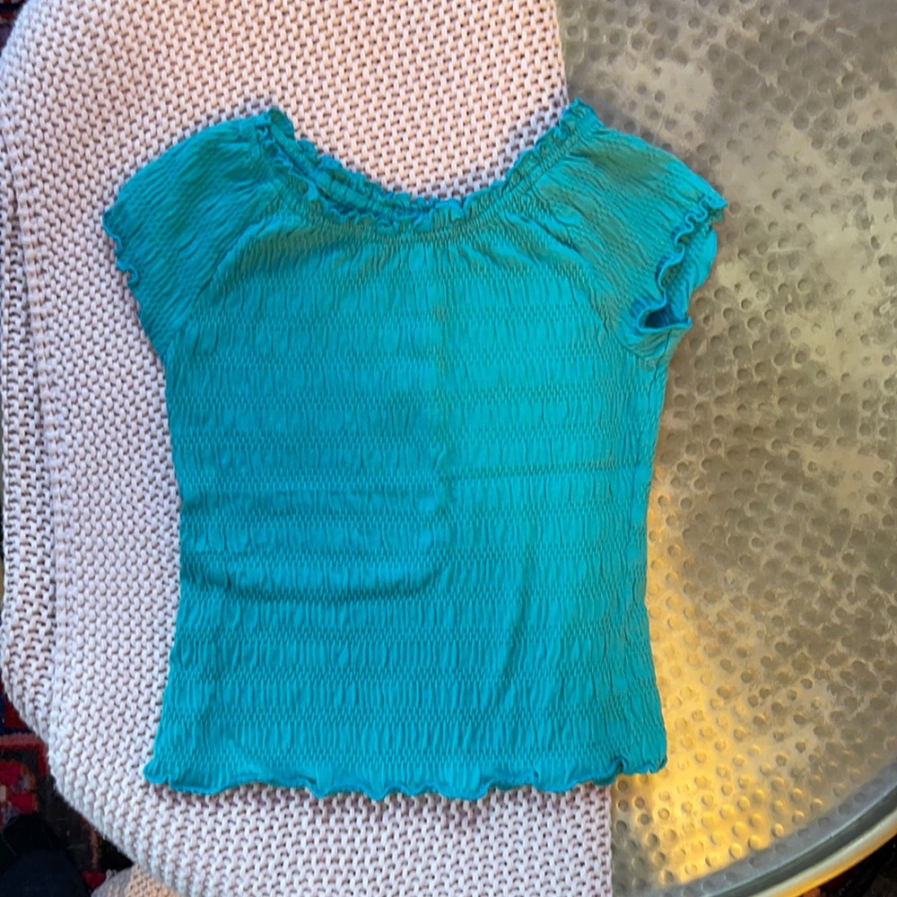 Old Navy Girls Ruffle Hem, Crepe Texture Blouse